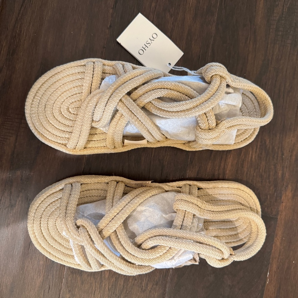 NWT Oysho Rope Sandals Size 39EU
